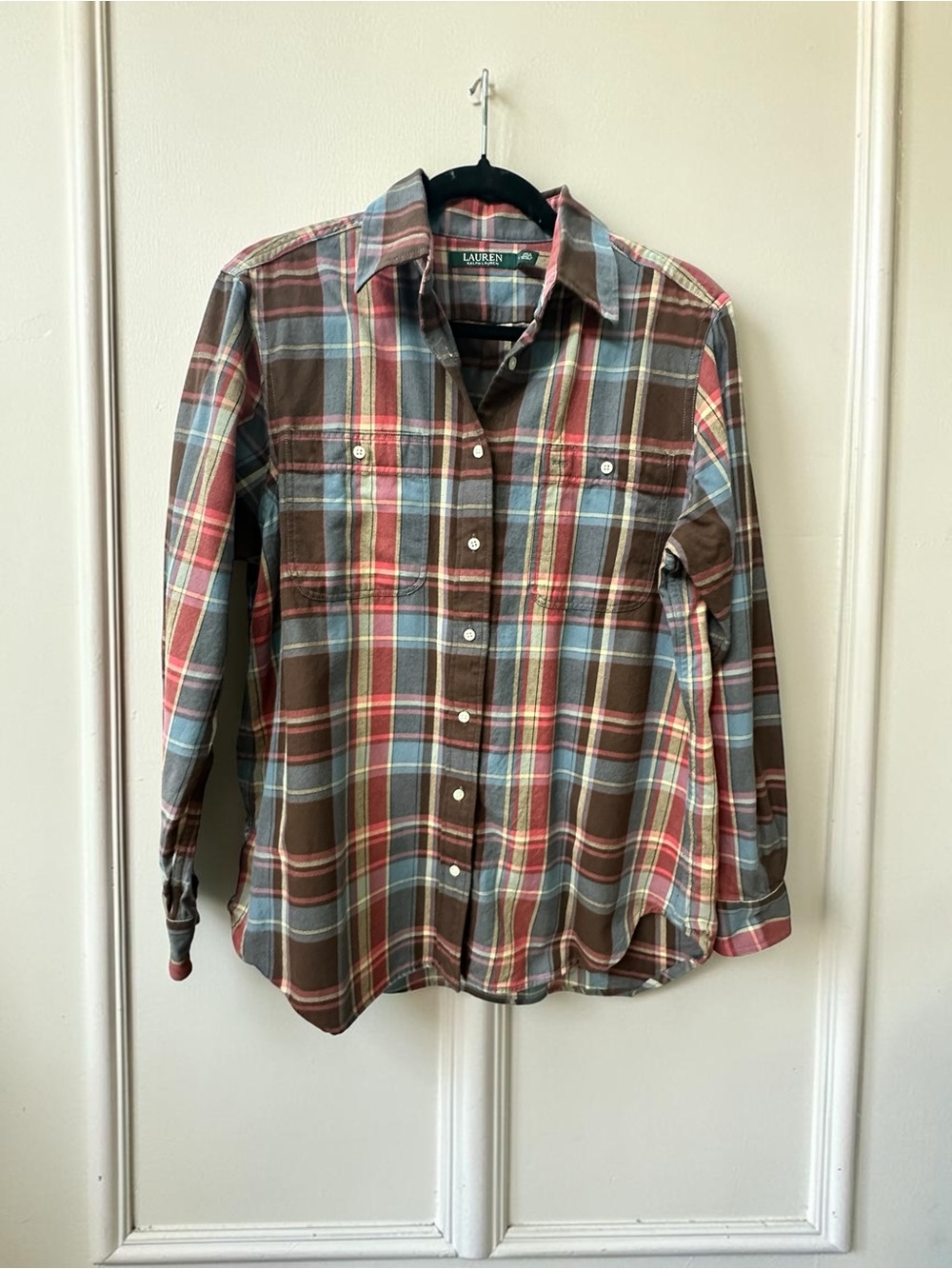 Lauren Ralph Lauren Plaid Button Down Shirt. Size: Large